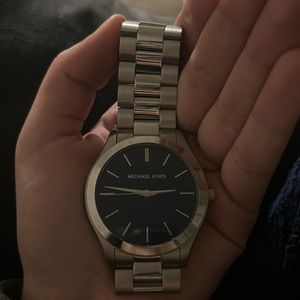 Michael Kors blue dial watch, stainless steal. Brand new